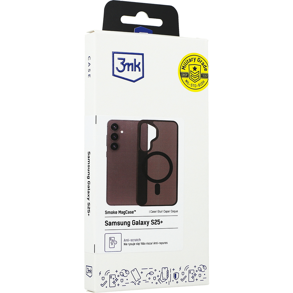 Etui 3mk Smoke MagCase do Samsung Galaxy S25 Plus, przydymione z czarną ramką